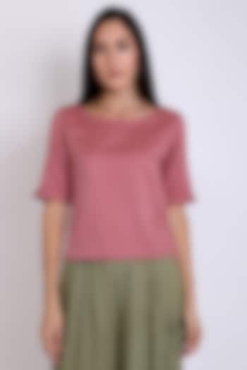 Pink Top With Short Sleeves by 3X9T