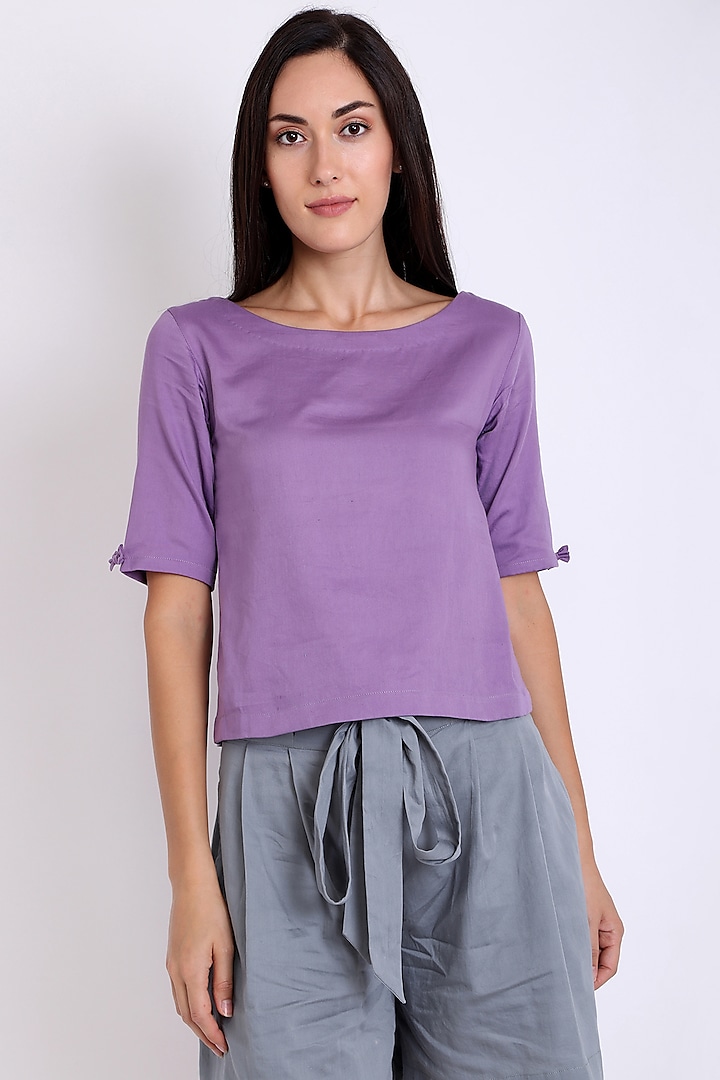 Purple Organically Dyed Top by 3X9T