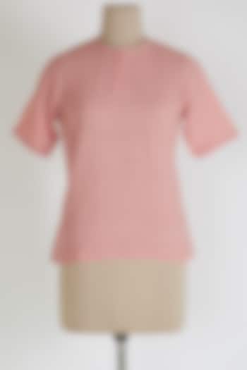 Blush Pink Top With Half Sleeves by 3X9T at Pernia's Pop Up Shop