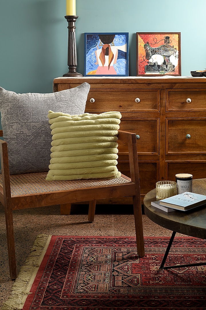 Forest Green Wool Textured Cushion Cover by Solasta at Pernia's Pop Up Shop