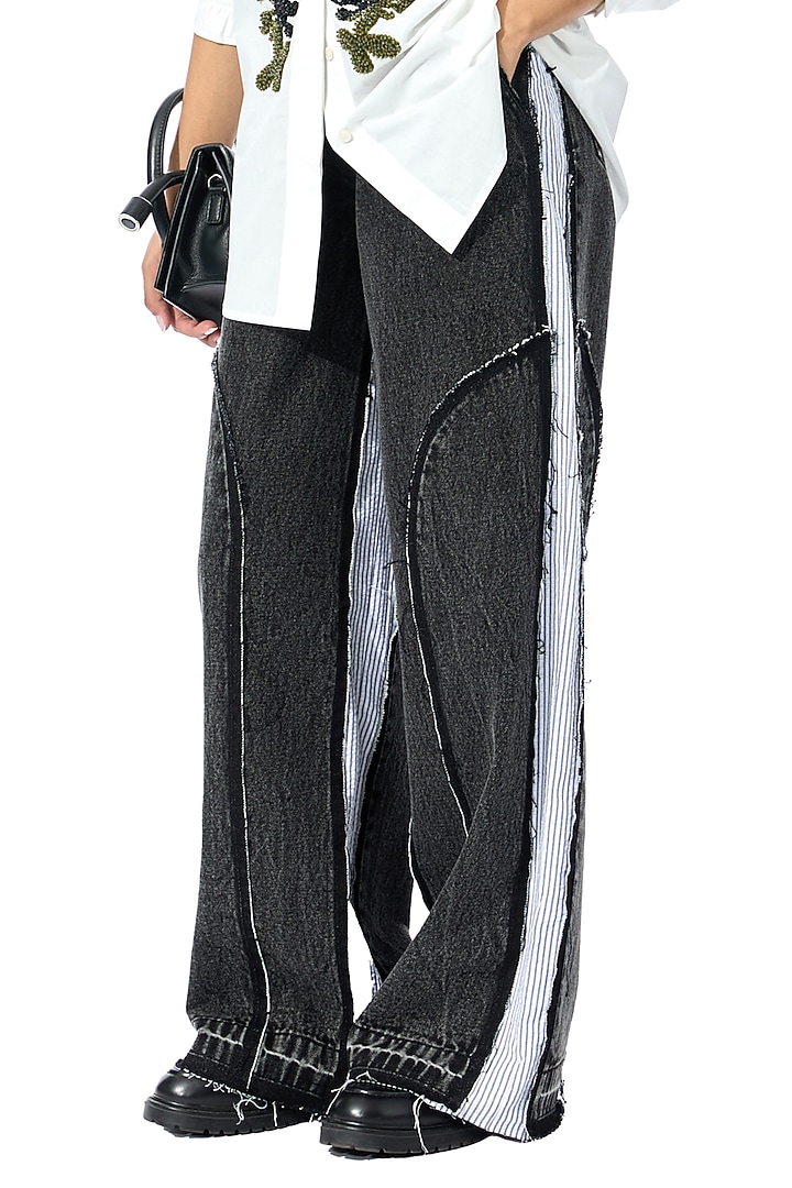 Black Cotton Pants by Kanika Goyal at Pernia's Pop Up Shop
