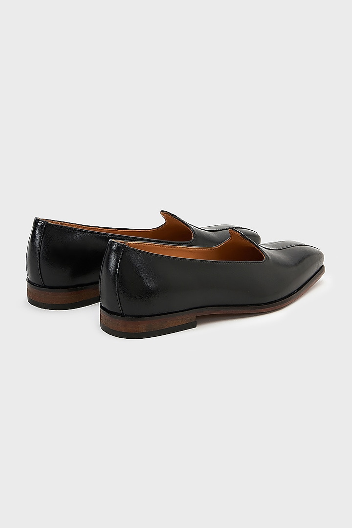 Black Leather Nagras by Nauvab at Pernia's Pop Up Shop