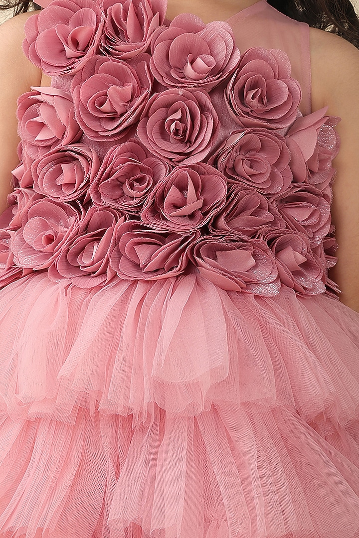 Pink Poly Silk Dress For Girls by A.T.U.N. (All Things Uber Nice) at Pernia's Pop Up Shop
