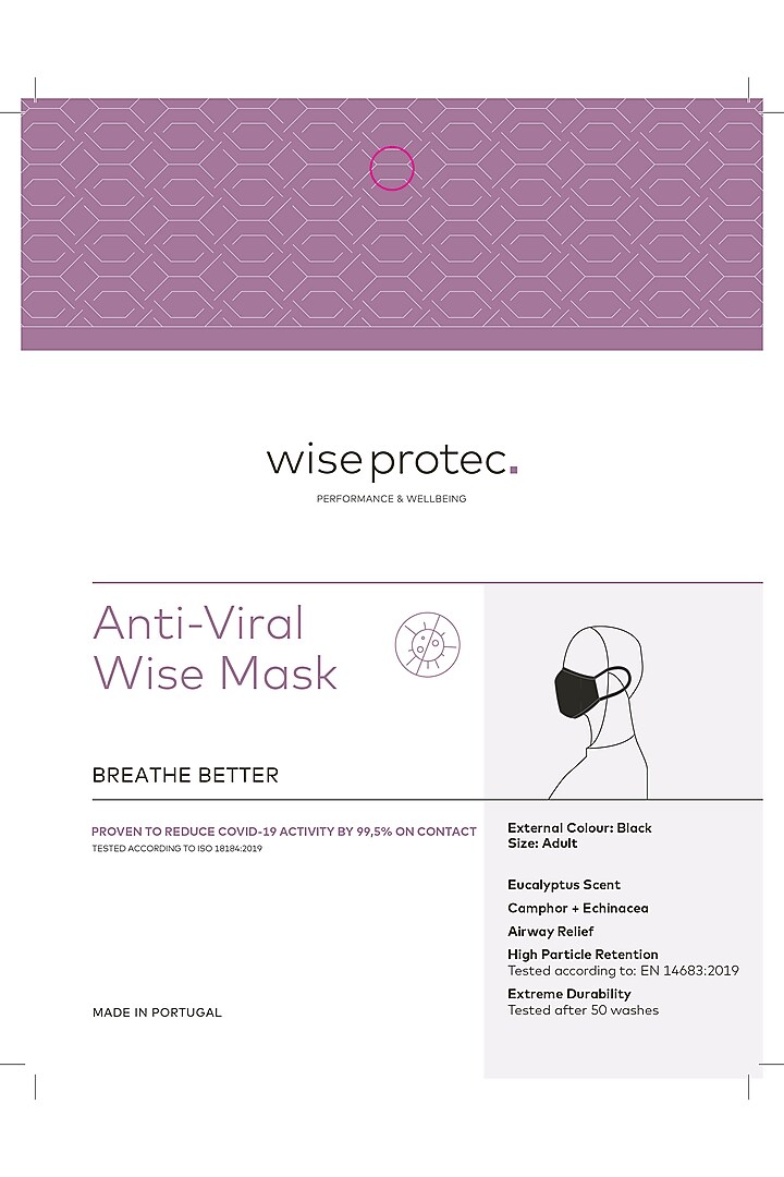 Black Self Sterilizing Masks (Set of 3) by Wiseprotec at Pernia's Pop Up Shop