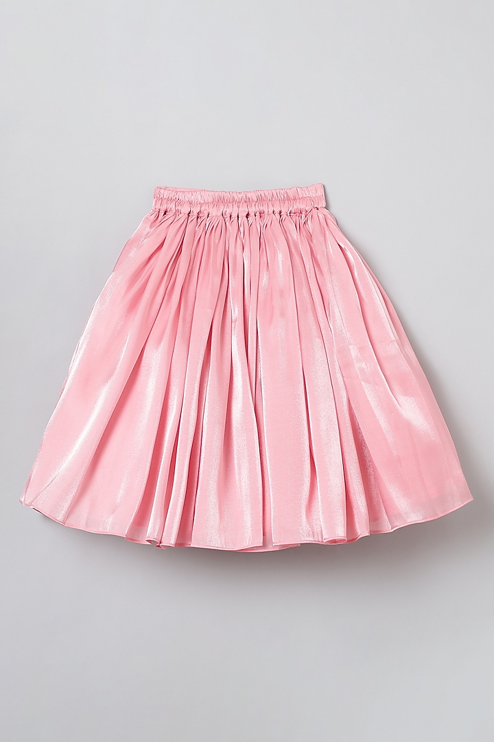 Light Pink Glass Tissue Skirt Set For Girls by BYB PREMIUM at Pernia's Pop Up Shop