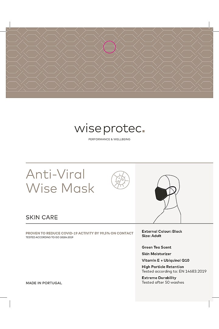 Black Vitamin E Infused Self Sterilizing Masks (Set of 10) by Wiseprotec at Pernia's Pop Up Shop