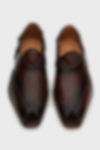 Brown Leather Peshawari Sandals by Nauvab