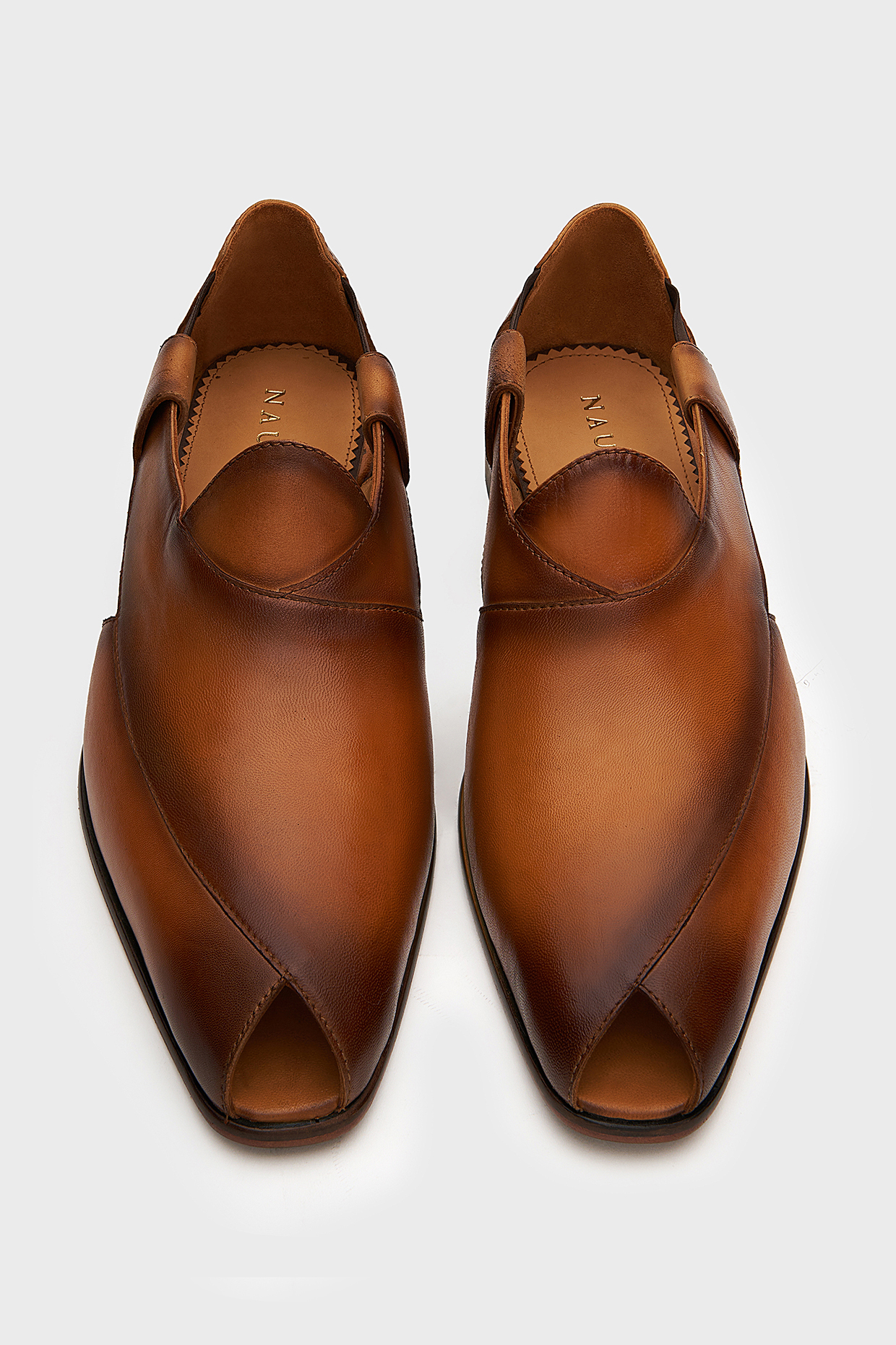 Tan Leather Peshawari Sandals by Nauvab