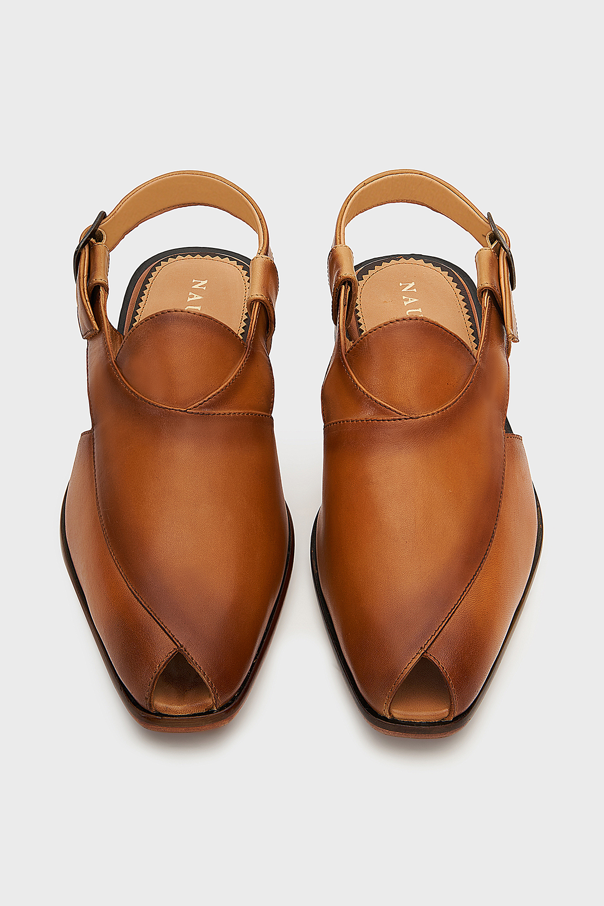 Tan Leather Peshawari Sandals by Nauvab