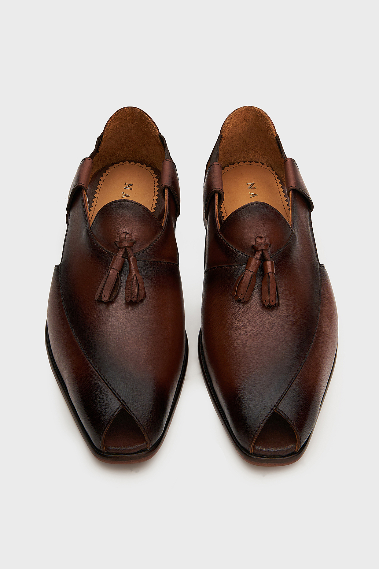 Brown Leather Peshawari Sandals by Nauvab