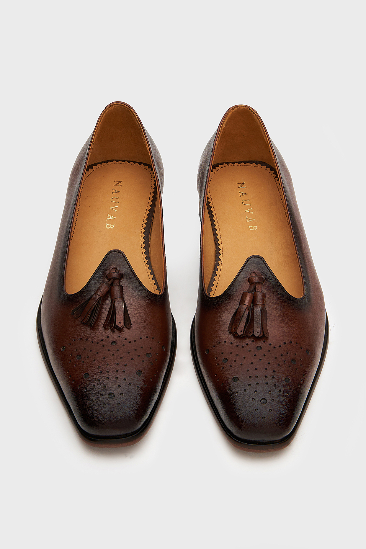 Brown Leather Mojris by Nauvab