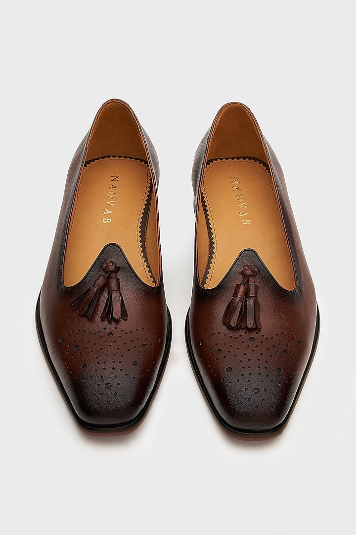 Brown Leather Mojris by Nauvab