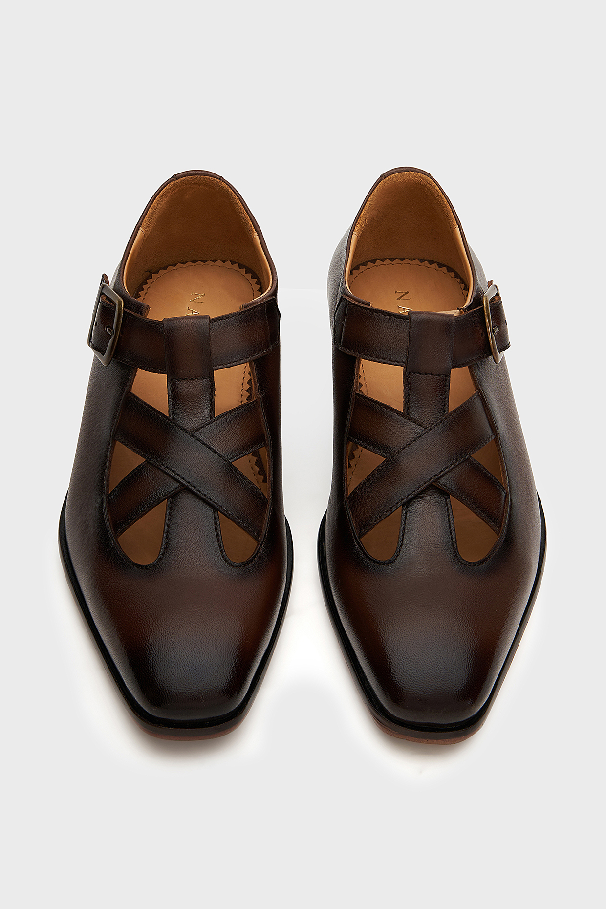 Brown Leather Samrat Sandals by Nauvab