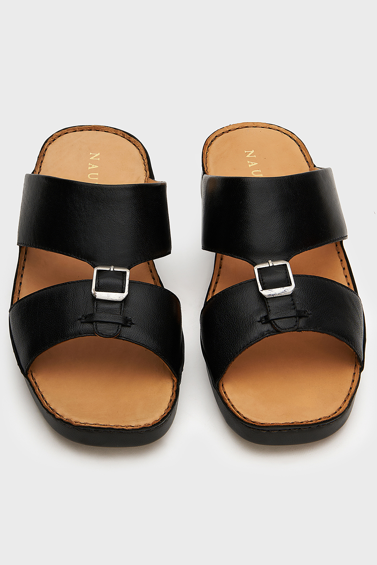 Black Leather Sandals by Nauvab