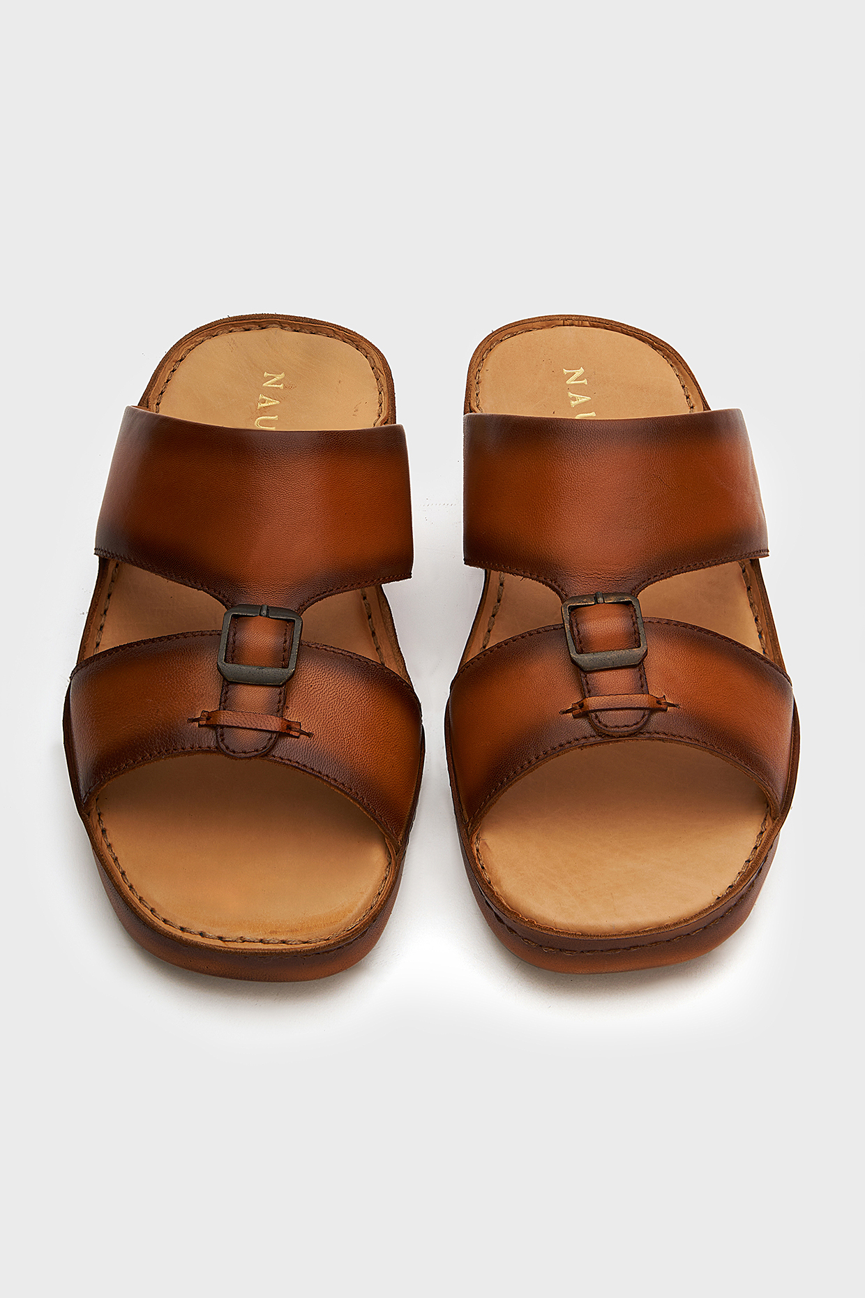 Tan Leather Sandals by Nauvab