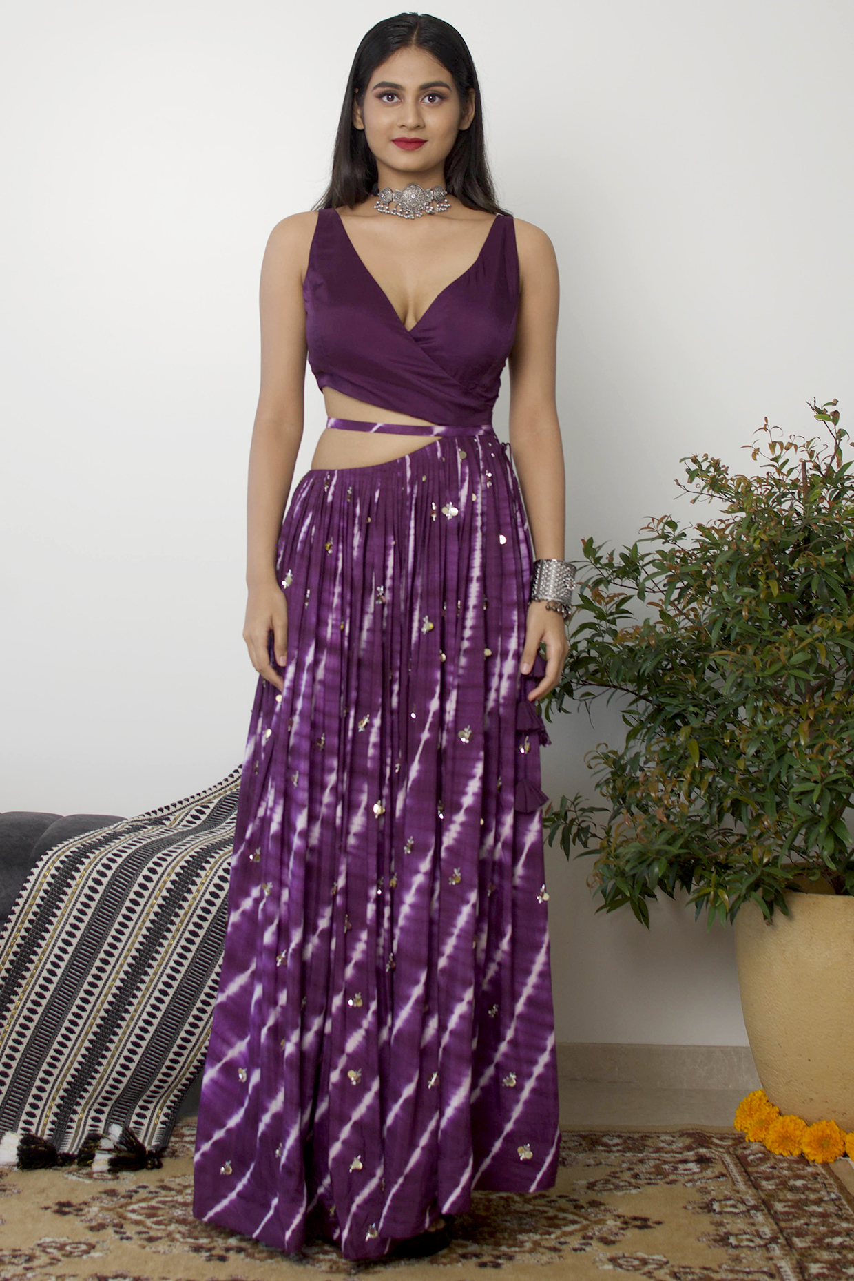 Grape Purple Tie-Dye Gown by Dhwaja at Pernia's Pop Up Shop