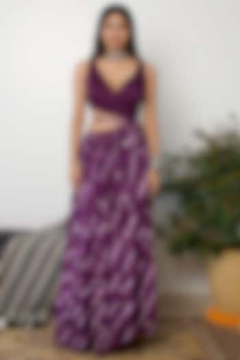 Grape Purple Tie-Dye Gown by Dhwaja