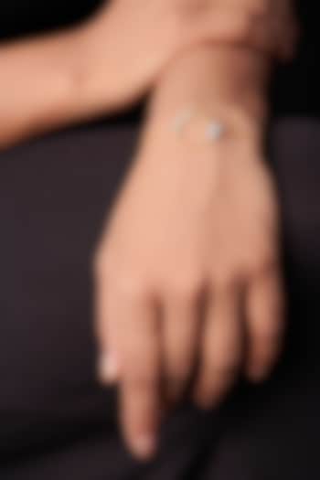 Two-Tone Finish Round-Shaped Diamond Openable Bracelet by La marque M at Pernia's Pop Up Shop