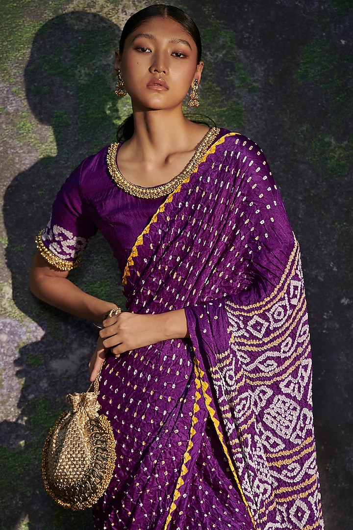 Purple Readymade Saree – StylebyPanaaash