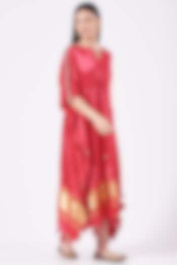 Red Embellished Kaftan by 5 Elements Apparel at Pernia's Pop Up Shop