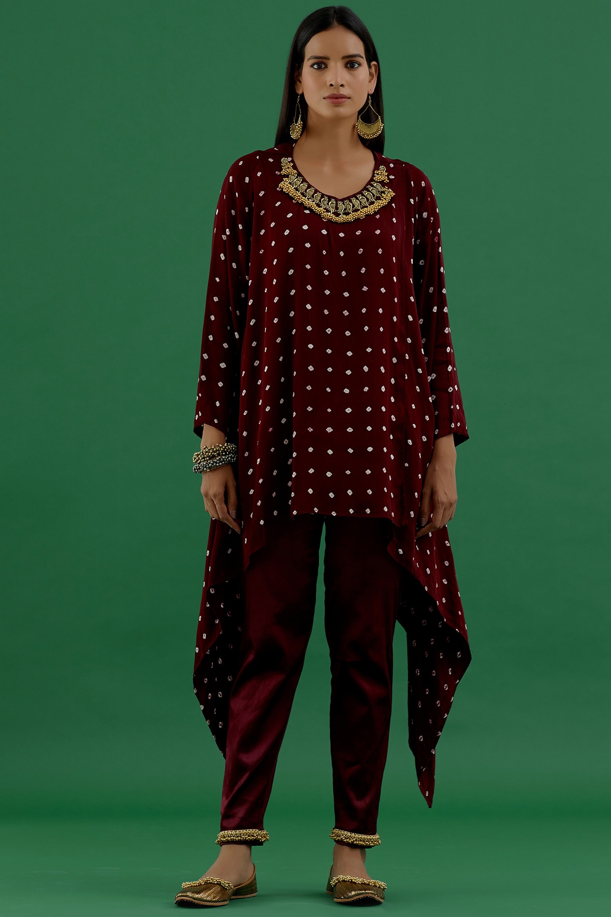 Maroon Satin Lycra Pants Design by 5 