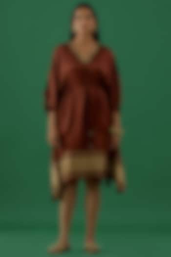 Brown Lagdi Patta Kaftan by 5 Elements Apparel at Pernia's Pop Up Shop