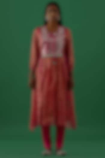 Red Embellished Kurta Set by 5 Elements Apparel at Pernia's Pop Up Shop