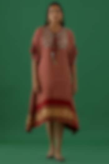 Maroon Printed Kaftan by 5 Elements Apparel at Pernia's Pop Up Shop