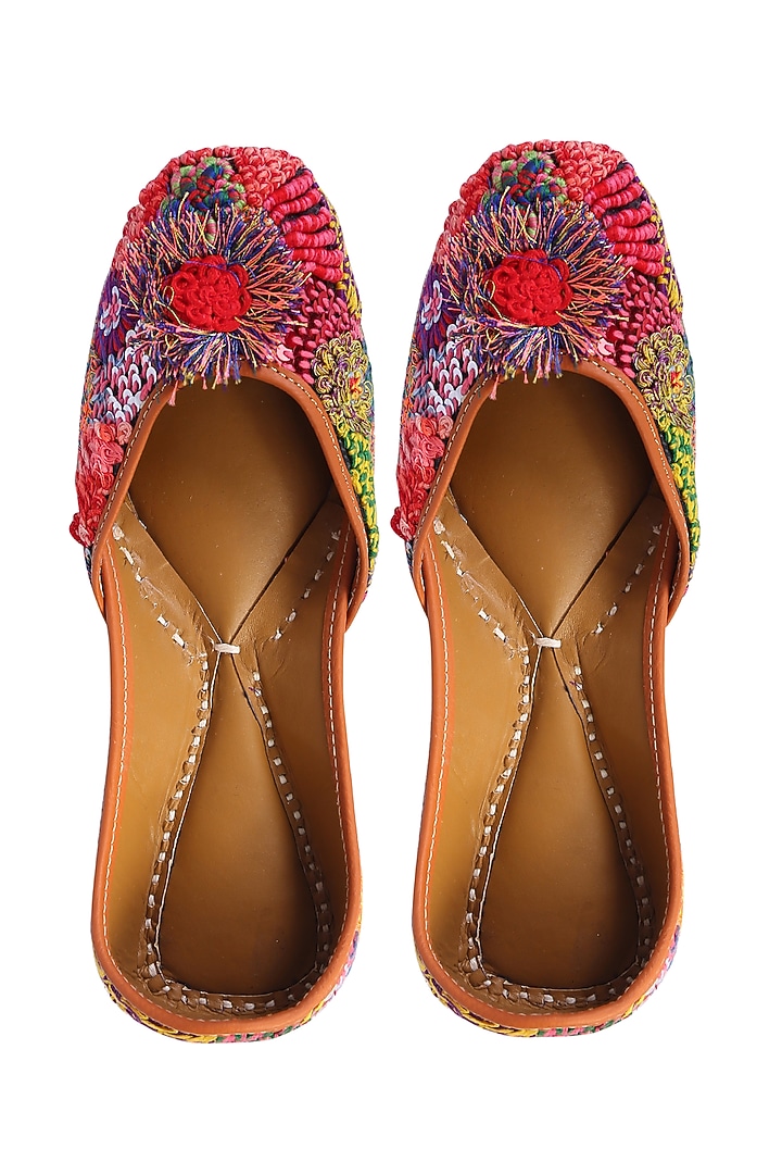 Multi-Colored Polyester Juttis by 5 Elements at Pernia's Pop Up Shop