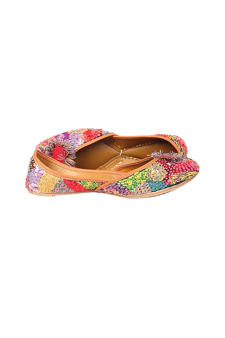 Multi-Colored Polyester Juttis by 5 Elements at Pernia's Pop Up Shop