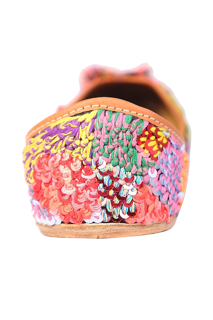 Multi-Colored Polyester Juttis by 5 Elements at Pernia's Pop Up Shop