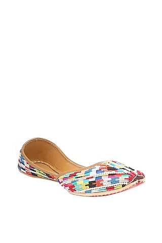 Multi-Colored Beaded Juttis by 5 Elements