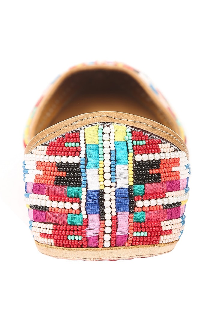 Multi-Colored Beaded Juttis by 5 Elements at Pernia's Pop Up Shop