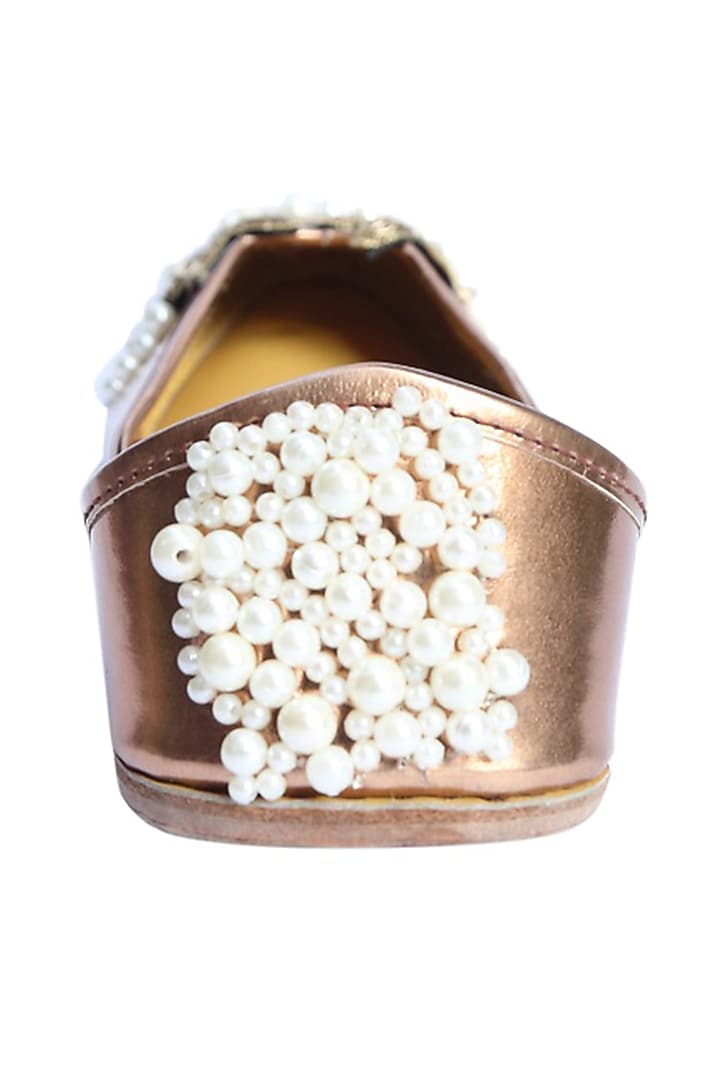 Copper Juttis With Pearls by 5 Elements at Pernia's Pop Up Shop