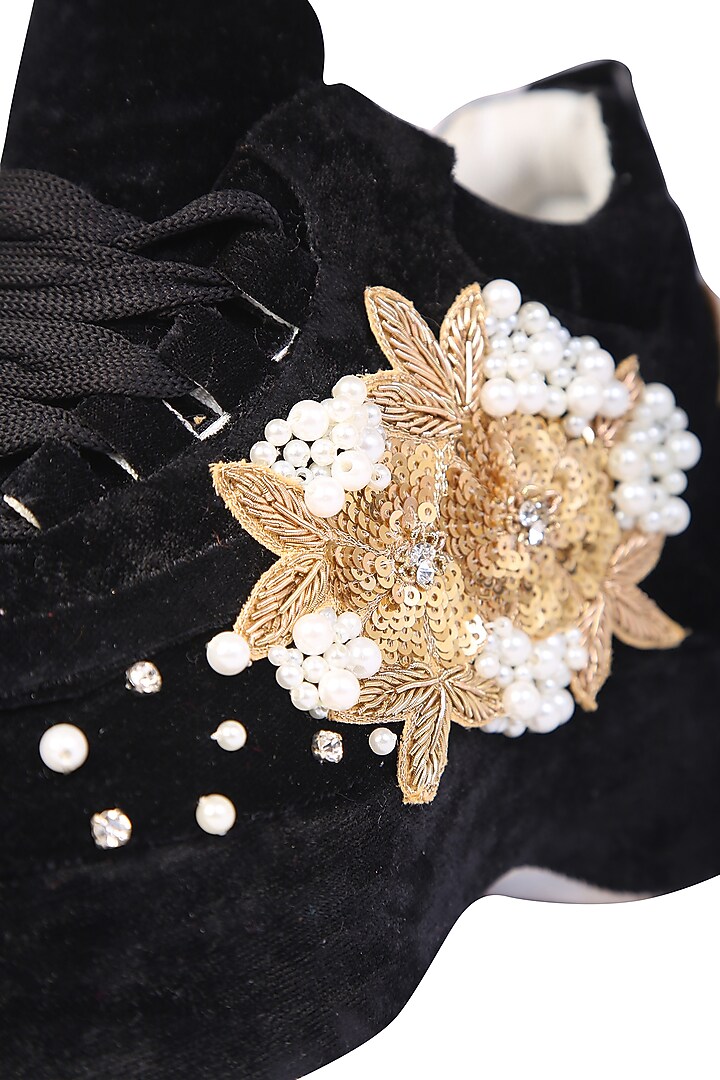 Black Velvet Sneakers by 5 Elements at Pernia's Pop Up Shop