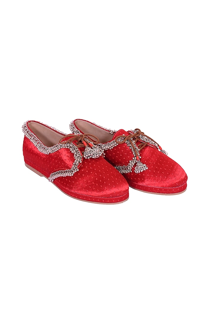 Red Silk Sneakers by 5 Elements