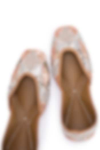 Gold & Silver Leatherette Sequins Embroidered Juttis by 5 Elements at Pernia's Pop Up Shop