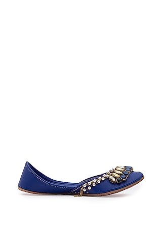 Cobalt Blue Polyurethane Juttis by 5 Elements