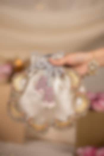 Silver Brocade Embroidered Potli by 5 Elements at Pernia's Pop Up Shop