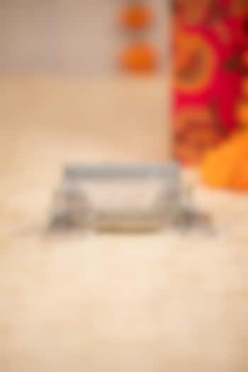 Silver Metallic Pearl Embellished Handbag by 5 Elements at Pernia's Pop Up Shop