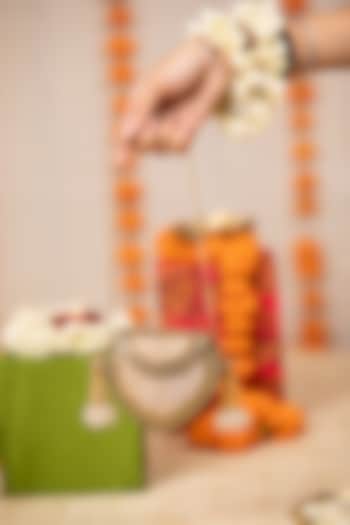 Gold Metallic Pearl Handbag by 5 Elements at Pernia's Pop Up Shop