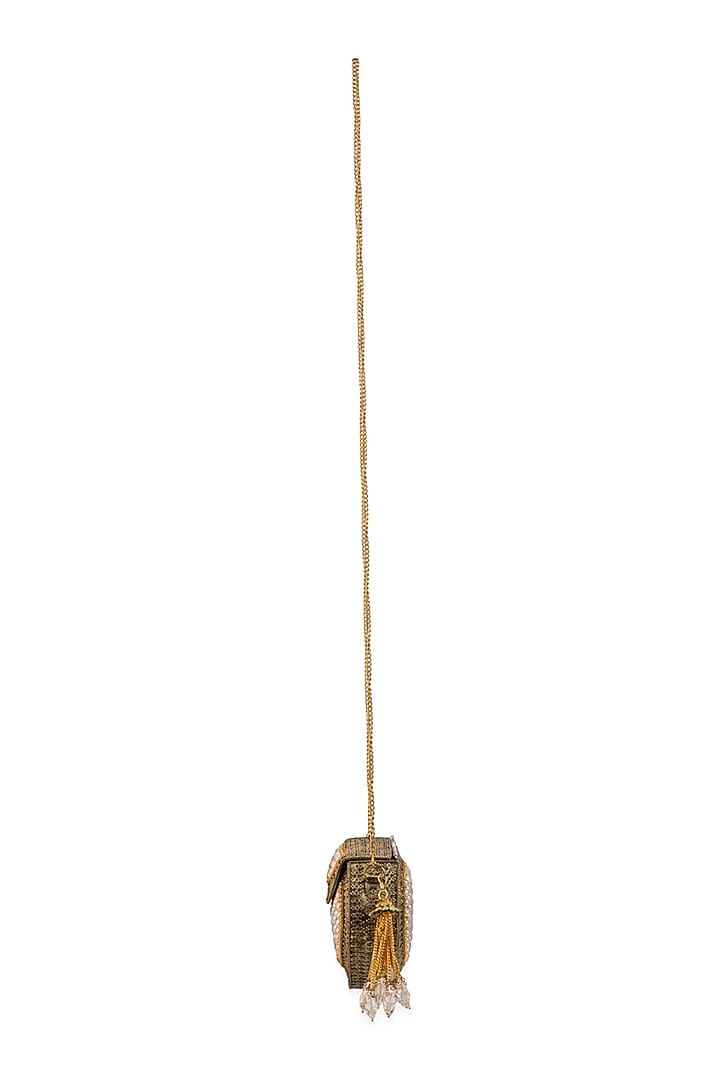 Gold Metallic Pearl Handbag by 5 Elements at Pernia's Pop Up Shop