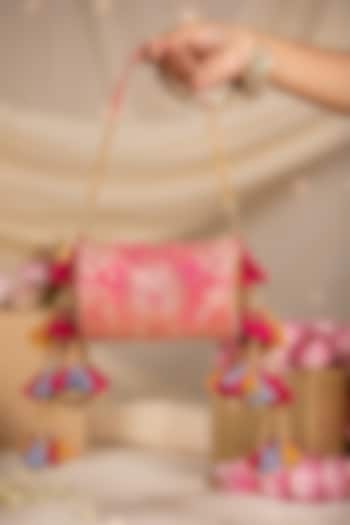 Fuchsia Pink Brocade Handbag by 5 Elements at Pernia's Pop Up Shop