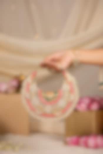 Gold Brocade Thread Work Handbag by 5 Elements at Pernia's Pop Up Shop