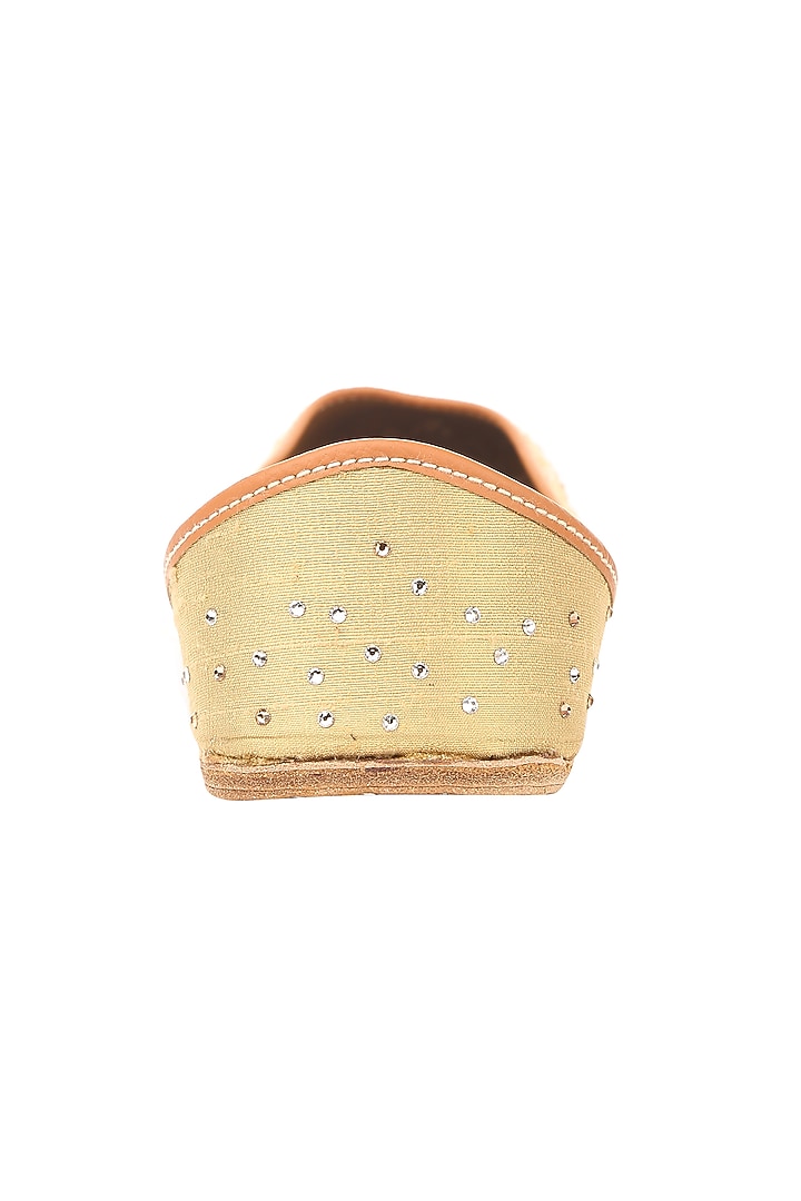 Gold Stone Embroidered Juttis by 5 Elements at Pernia's Pop Up Shop