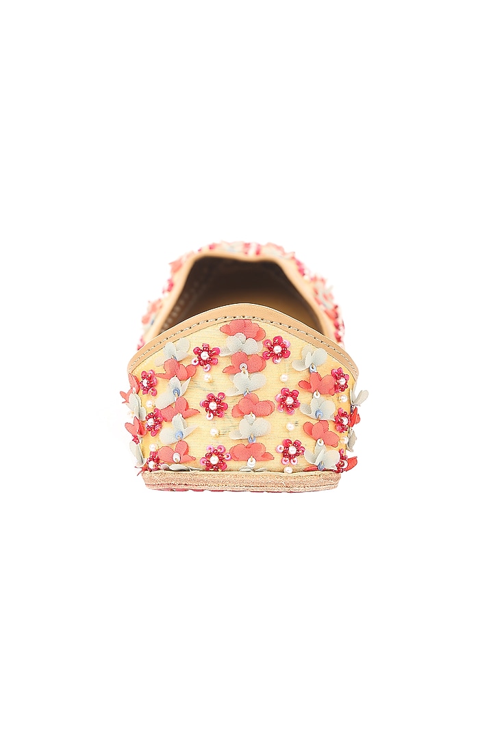 Light Gold Sequins Embroidered Juttis by 5 Elements at Pernia's Pop Up Shop