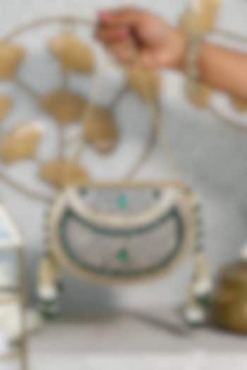 Gold Metal Embellished Potli by 5 Elements at Pernia's Pop Up Shop