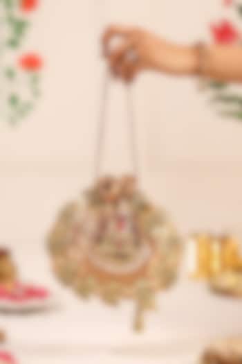 Gold Brocade Embellished Potli by 5 Elements at Pernia's Pop Up Shop