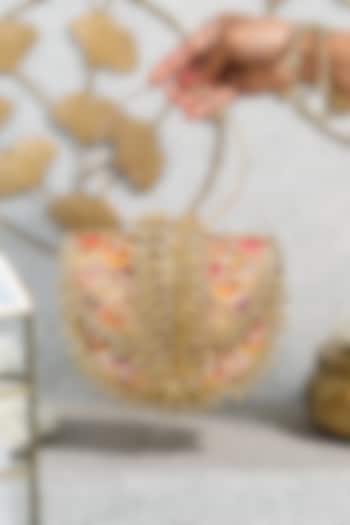 Multi-Colored Brocade Floral Embellished Handbag by 5 Elements at Pernia's Pop Up Shop
