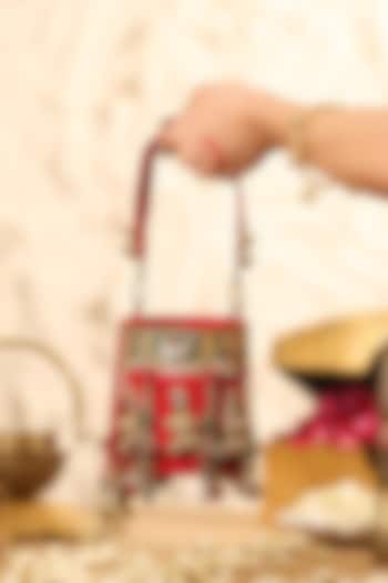 Red Velvet Motifs Embellished Potli by 5 Elements at Pernia's Pop Up Shop